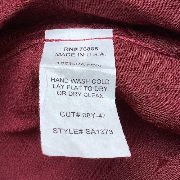 York Street Dress Size Small Wine Red High Neck Asymmetrical Hem Sleeveless - Picture 14 of 14